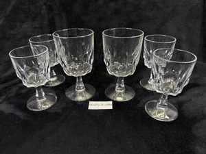 Vintage Clear Arcoroc Of France Large Artic Wine Water Goblets 4 3/4” And 4 1/4 - Picture 1 of 6
