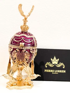 Faberge Musikei Golddekor Faberge Ei Adler KRAFTSTÄRKE Geschenk Gold Swarovski - Bild 1 von 14