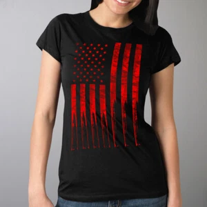 Flag Bullets Full Cut Ladies Tee - Picture 1 of 2