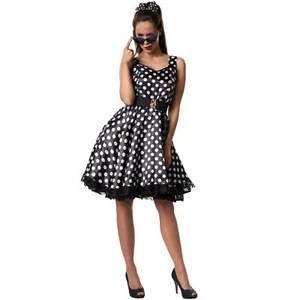 Disfraz mujer Rockabilly años 50 rock and roll enagua vestido polka carnaval - Imagen 1 de 7