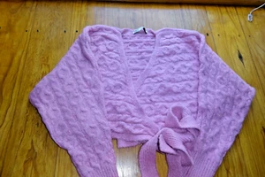 Pinker Wickelpullover mit Fledermausärmeln ,Zopfmuster in der Gr.S Topzustand!!! - Bild 1 von 4