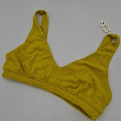 OFFLINE by Aerie Sports Bra Womens Small Summer Lights Terry Plunge Green Rush S - Image 1 of 4
