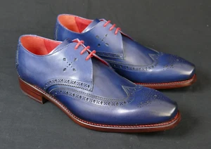 JEFFERY-WEST Mainline GOODYEAR Blue Calf HENDRIX 'FOXY' Wingtip Lace Up UK 7.5 - Picture 1 of 8