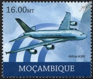 Singapore Airlines AIRBUS A380 Superjumbo Double-Decker Airliner Aircraft Stamp - Picture 1 of 1