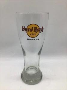Hard Rock Cafe “Amsterdam” 20 Oz. 8 1/4" Tall Pilsner Beer Glass - Picture 1 of 8