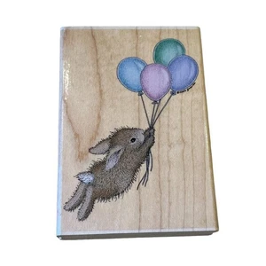 Rare Large House Mouse Stampabilities Rubber Stamp Balloon Journey Bunny Rabbit - Picture 1 of 5