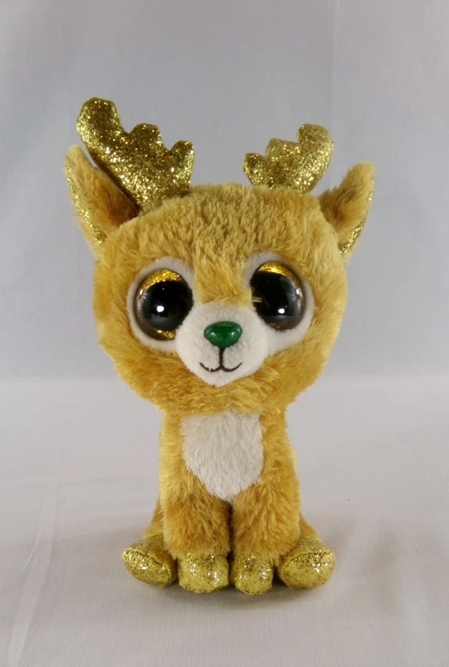 Ty Beanie Boo TySilk Reindeer Glitzy 2018 8" Plush Stuffed Animal Toy - EUC - Image 1 of 4