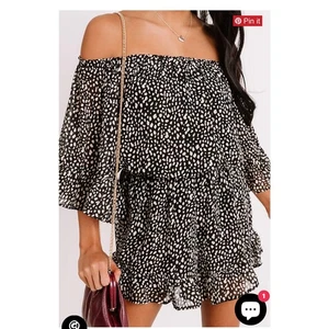 ee:some Preston Animal Print Mameluco Negro Crema Hombro Descubierto Talla L - Imagen 1 de 6