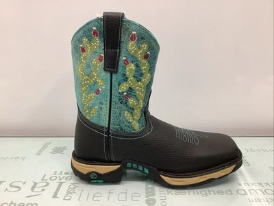 Bota Western Corral Damas Negra con Turquesa Hydro Resist Trabajo W5004 Talla 6.5M Foto 1 de 4