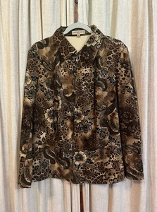 Notations Vintage 90s Y2K Animal Print Fitted Jacket Whimsigoth Plus Size 1X - Picture 1 of 7