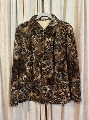 Notations Vintage 90s Y2K Animal Print Fitted Jacket Whimsigoth Plus Size 1X - Image 1 of 4