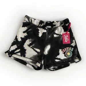 Felpa pantaloncino Justice stampato EDF ragazza S 7-8 nero bianco pile coulisse NUOVO - Foto 1 di 7