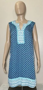 Cabana Life Tunic Cover-Up Dress Large Sleeveless Teal Blue Beach Pool Sun - Picture 1 of 9