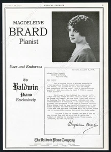 Foto de Magdeleine Brard 1924 piano Baldwin anuncio impreso vintage - Imagen 1 de 7