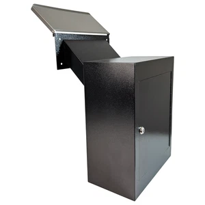 OPEN BOX Rainproof Through the Wall Locking Mailbox with 10'' Adjustable Chute - Picture 1 of 9