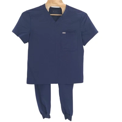 Figs Scrubs Set Extra Large Navy Blue 3 Pocket Leon Top Tansen Joggers - Image 1 of 4