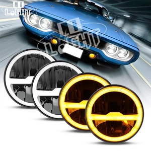 4PCS For Chevy Caprice 1966-1976 5.75"inch Round LED Headlights Hi/Lo Halo DRL - Picture 1 of 15