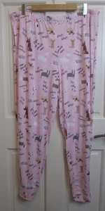 NWOT Pink Dog Doggy PJ/Lounge Pants Women Size XL 16-18 37x28.5 Pockets 77-34621 - Picture 1 of 6