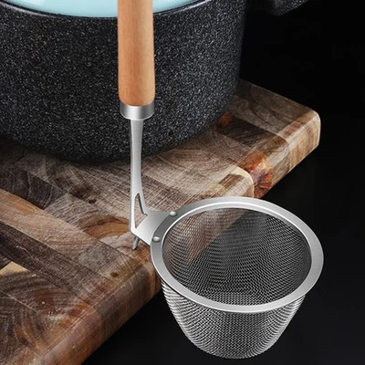  Colander Skimmer Spoon Metal Strainer Spaghetti Basket Pasta Boiling Blanching - Image 1 of 4
