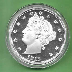 2OZ LIBERTY "V"NICKEL  .999 SILVER ROUND - Picture 1 of 4