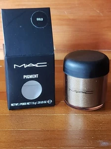 MAC Pigment GOLD New HTF Rare 26 oz / 7.5 g Shimmer Glitter Glow Eyeshadow NIB - Picture 1 of 4