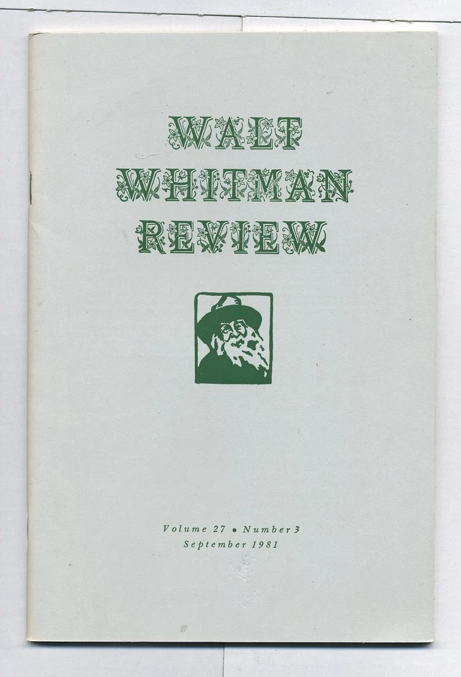 Walt Whitman Review Volume 27 September 1981 Number 3 / 1st Edition - Image 1 of 1