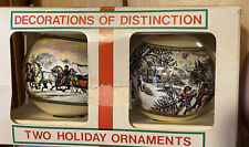 Decorations Of Distinction 2 Holiday Ornaments Christmas Family  Sleigh  In Box