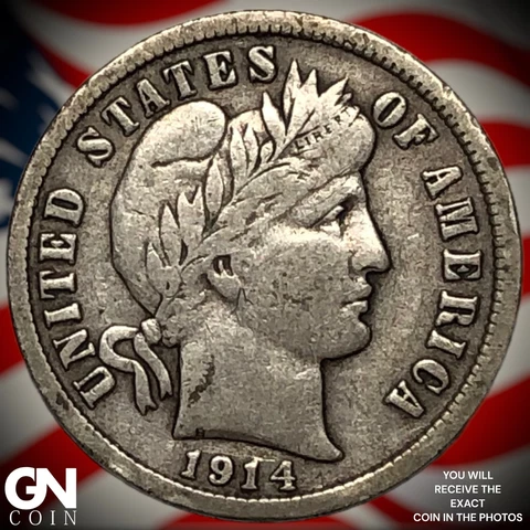 1914 D Barber Dime  Q8243 Cover