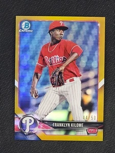 2918 Bowman Chrome Franklyn Kilome /50 gold refractor card Phillies - Picture 1 of 2