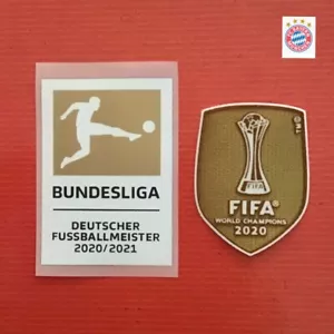 Bayern Munich BUNDESLIGA badge + World Champions 2020 SET PATCH - Picture 1 of 2
