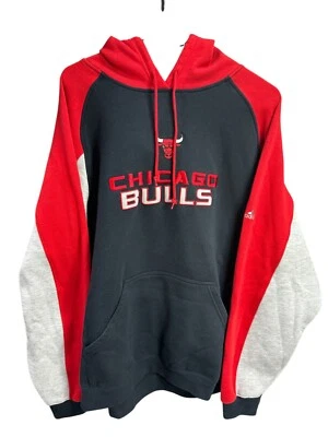 Pullover con capucha Chicago Bulls grande L Adidas rojo blanco negro para hombre Foto 1 de 4