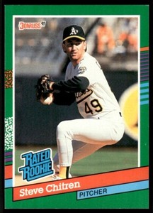 1991 Donruss Baseball Card Steve Chitren Rookie Oakland Athletics #431