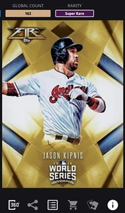 TOPPS BUNT DIGITAL CARD 2016 163cc WORLD SERIES FIRE GOLD JASON KIPNIS INDIANS - Picture 1 of 1