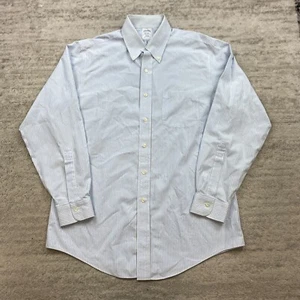 De Colección Brooks Brothers Camisa Oxford 16-34 Azul Blanco Nogal Vestido Formal Preppy - Imagen 1 de 10