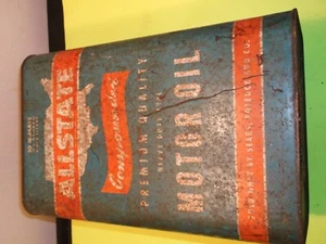 VINTAGE SEARS ALLSTATE 10 QUART OIL CAN - Picture 1 of 4