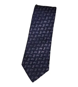 BROOKS BROTHERS Silk Tie USA Blue Burgundy Paisley W:3.6" EUC - Picture 1 of 4