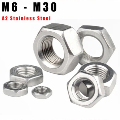 Sechskantmuttern M6 bis M30 V2A Edelstahl Mutter Sechskantmutter Feine Tonhöhe - Bild 1 von 4