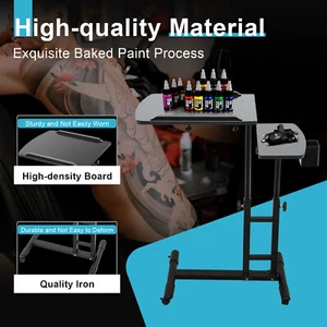 Tattoo Tray Work Station Supply Desk Table Mobile Tattoo WorkStation Adjustable - Picture 1 of 10