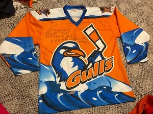 Vintage Pro Joy ECHL San Diego Gulls Minor League Hockey Jersey S Team Auto’d - Picture 1 of 6
