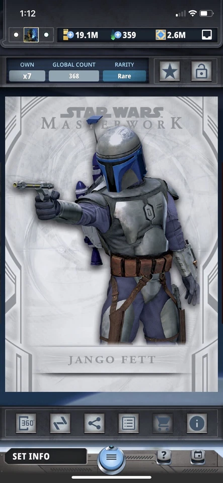 Topps Star Wars Digital Card Trader Masterwork 2018 Jango Fett Base Award - Image 1 of 1