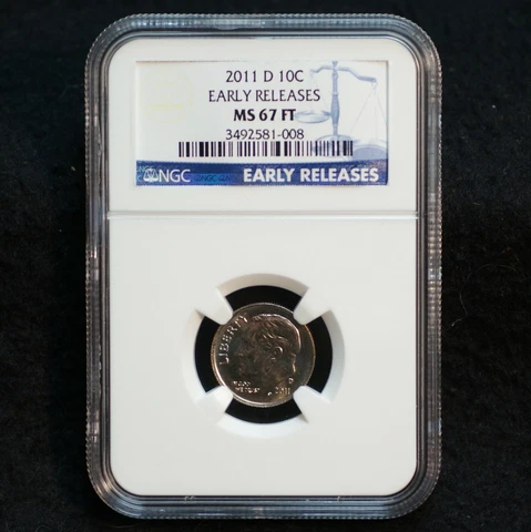 2011 D Roosevelt Dime Early Release NGC MS 67 FT Cover