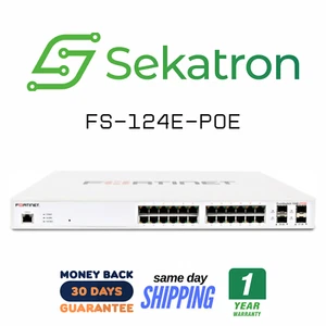 ♻️ NEW Fortinet FS-124E-POE 24-Port Gigabit PoE+ Managed Switch ⚡Fast Ship - Picture 1 of 2