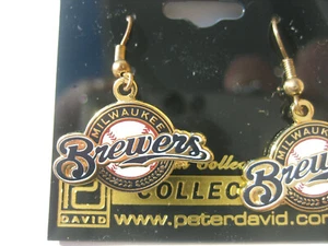 NEW Milwaukee Brewers Dangle Earrings MLB baseball Fan shop  peter david gold  - Picture 1 of 11