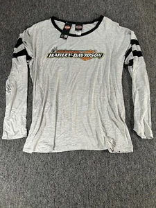 Neu mit Etikett Harley Davidson Damen grau Shirt Oberteil Langarm XL Strass USA - Bild 1 von 6