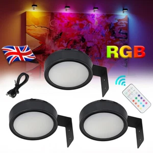 3Pcs Rechargeable Picture Light,13 RGB Magnetic Wall Lights for Pictures Remote~ - Picture 1 of 12