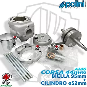 MAXI KIT POLINI D.52 PER AM6 94CC CORSA 44 CILINDRO + ALBERO SPALLE PIENE - Foto 1 di 1