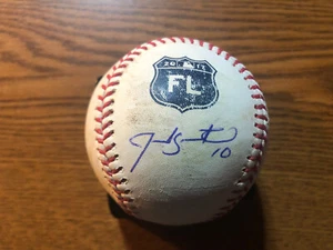 Jarrod Saltalamacchia Blue Jays signiert 2017 Frühling Training GEBRAUCHTES SPIEL Baseball - Bild 1 von 2