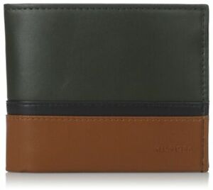NEW TOMMY HILFIGER MEN'S PREMIUM LEATHER DOUBLE BILLFOLD WALLET OLIVE 31TL13X041