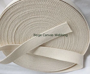 38MM WIDE Beige/Natural 2.4mm Thin webbing COTTON BELT STRAPPING SEWING Tape - Picture 1 of 3