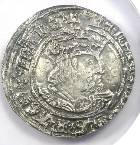 1526-44 Britain England Henry VIII Groat Fourpence 4P Coin - NGC UNC Detail (MS) Cover